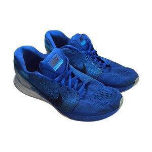 Nike Lunarglide 7 Men’s 13 Blue Running Shoes Flyknit Athletic Sneakers